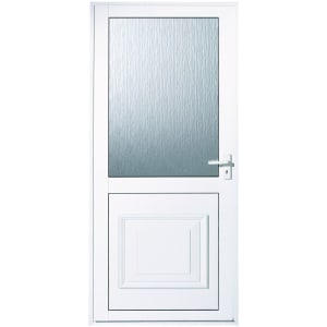 Euramax Tyne Left Hand Hung White Glazed Aluminium Door - 1981 x 762mm