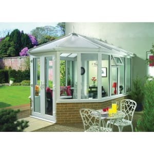 Wickes Victorian Dwarf Wall White Conservatory - 10 x 11ft