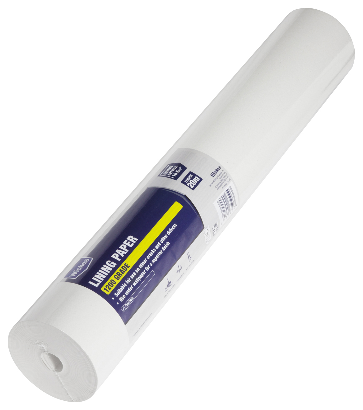 Image of Wickes Lining Wallpaper 1200 Gauge White - 20m