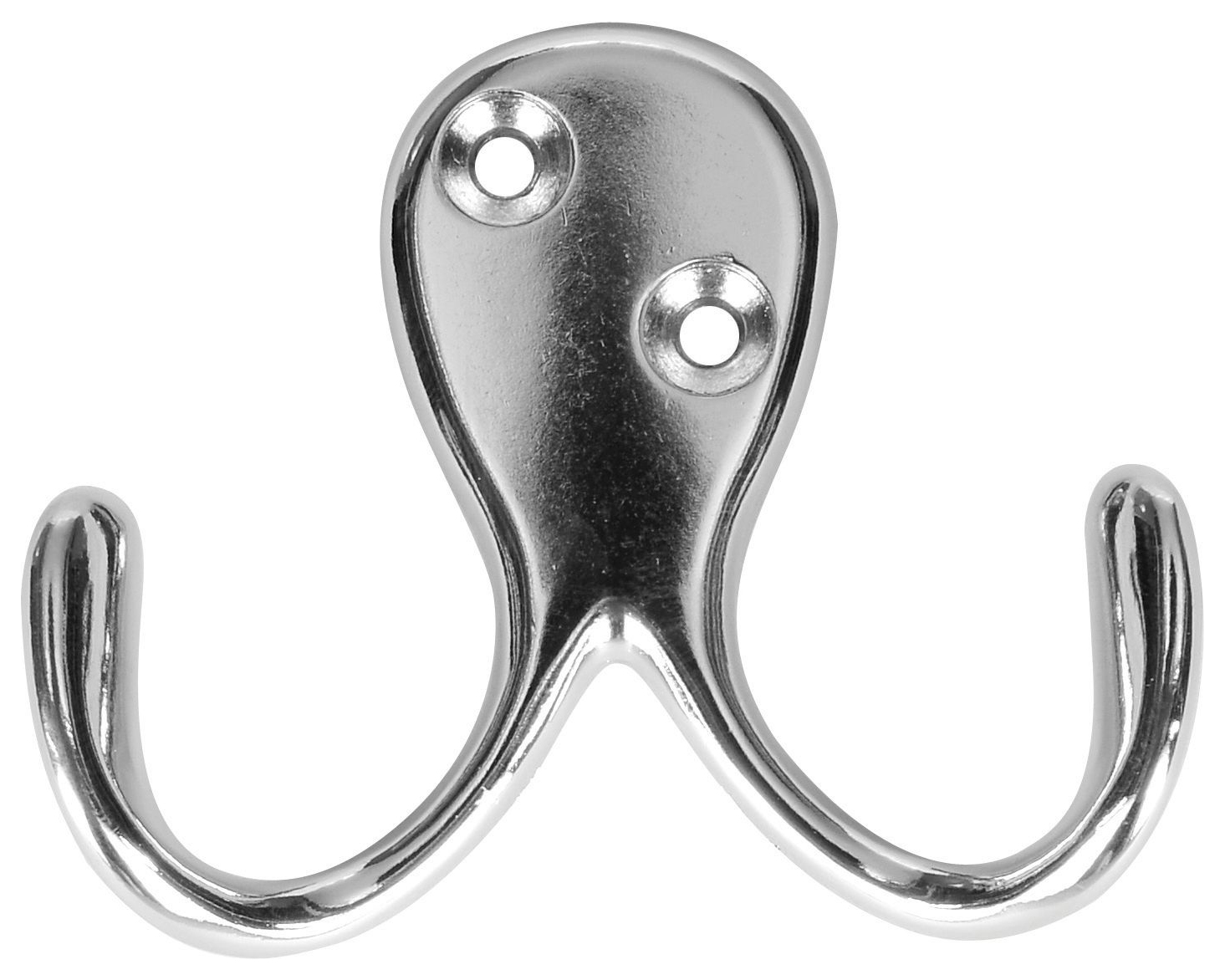 Wickes Two Pronged Coat Hook - Chrome