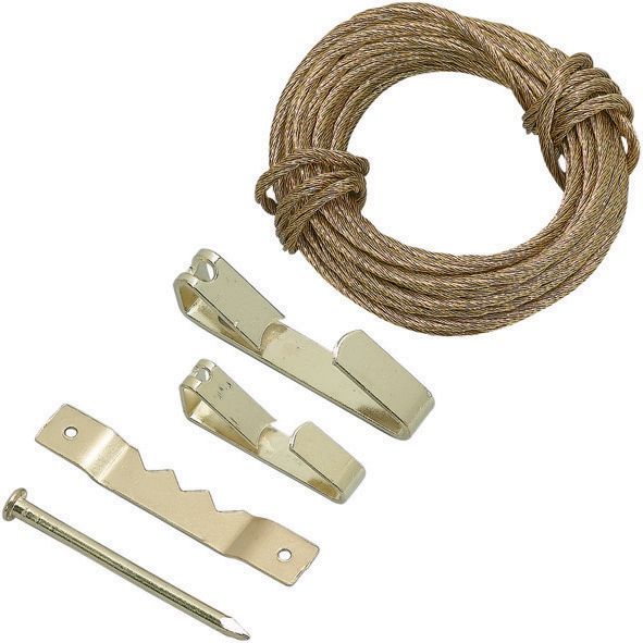 Image of Wickes Picture Hanging Kit - Brass
