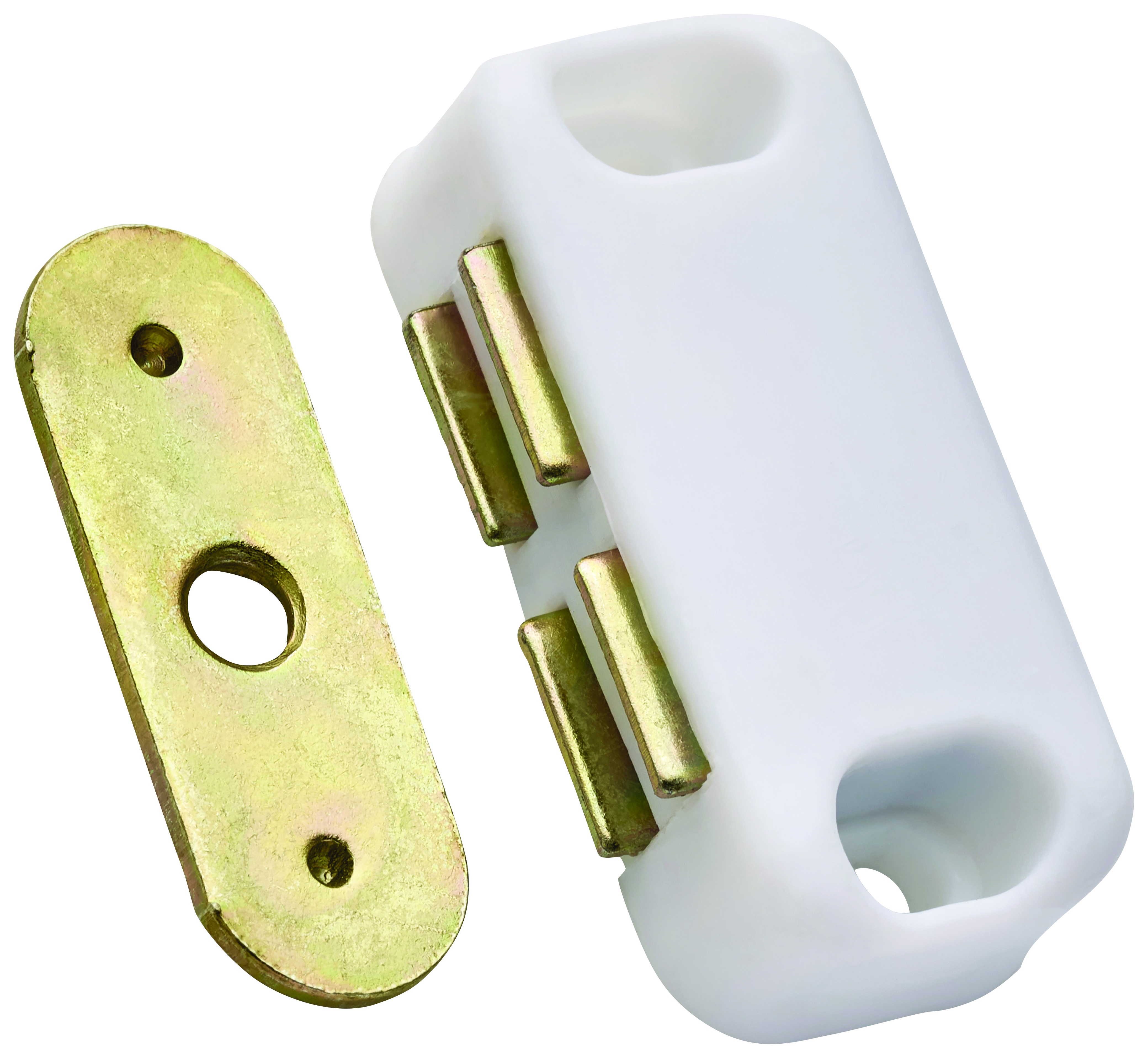 Image of Wickes Magnetic Cupboard Catch - White Pack of 2