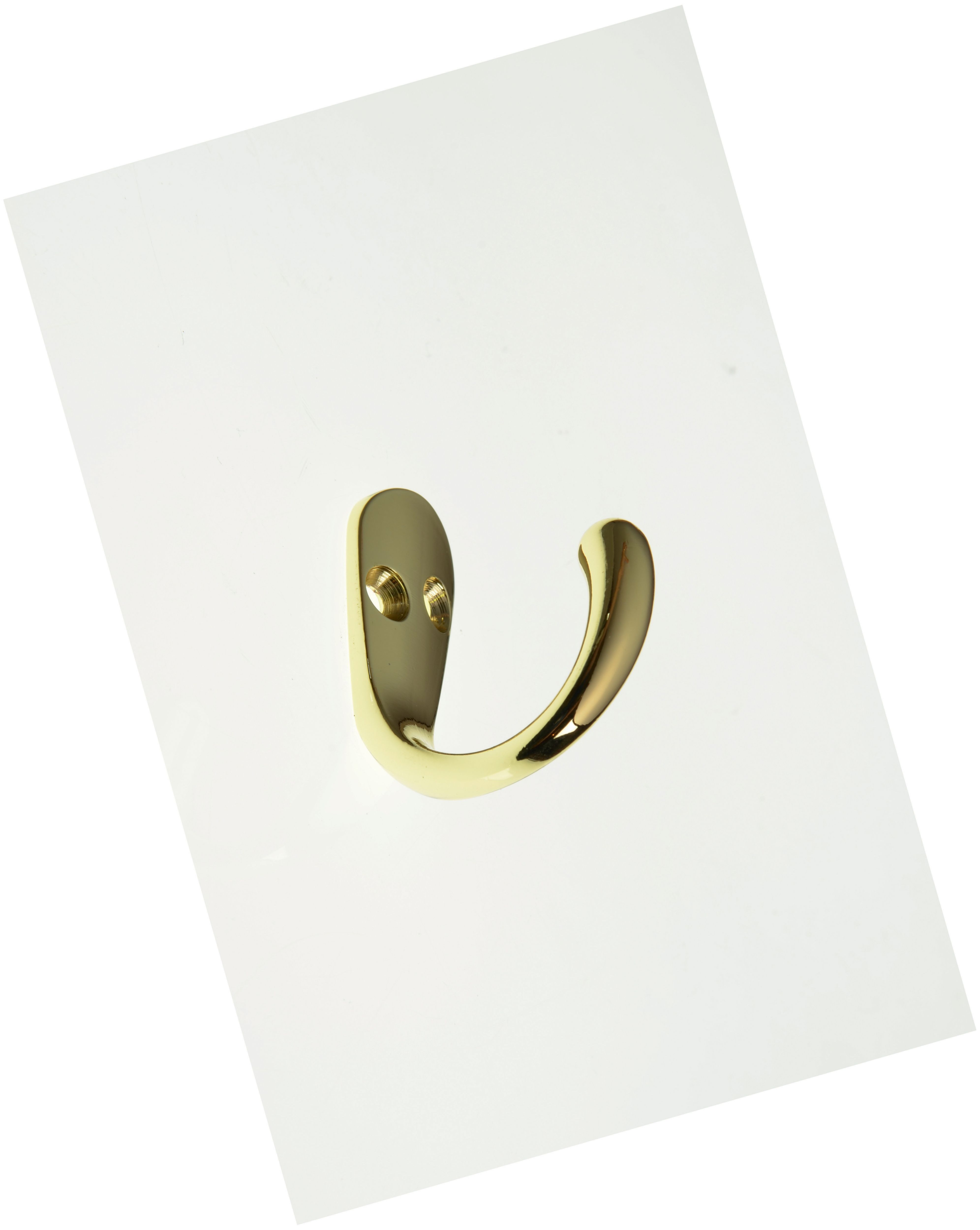 Wickes Brass One Prong Hook - Pack of 2