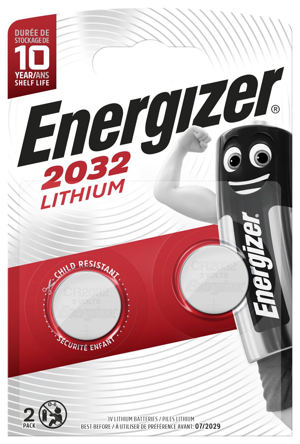Energizer CR2032 Lithium Coin Batteries - Pack of 2