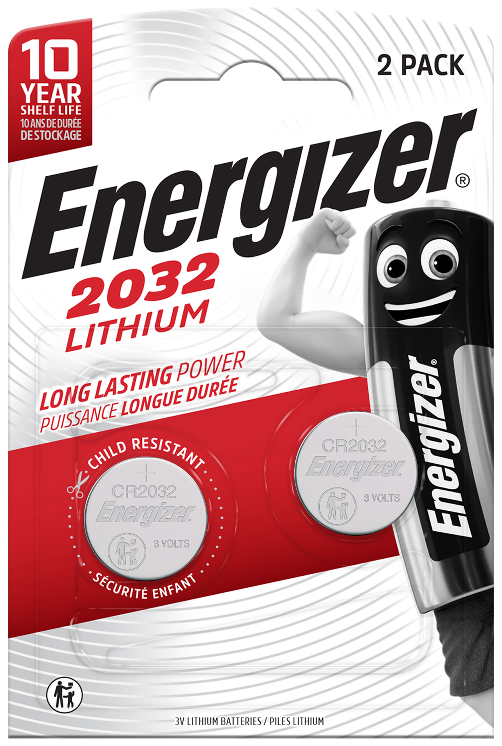 Image of Energizer CR2032 Lithium Coin Batteries - Pack of 2