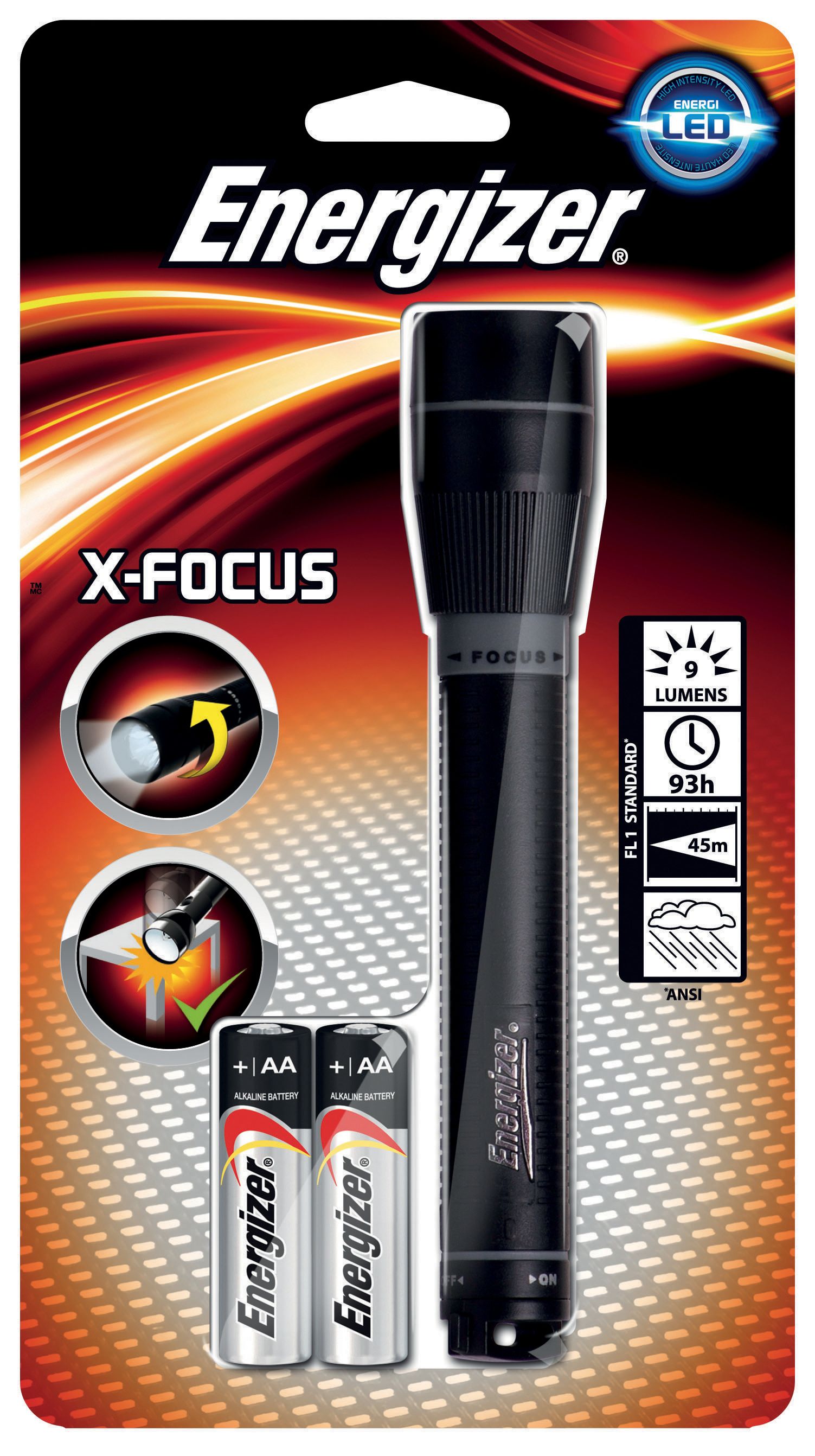 Energizer X-Fous LED 2 x AA Torch - 37lm