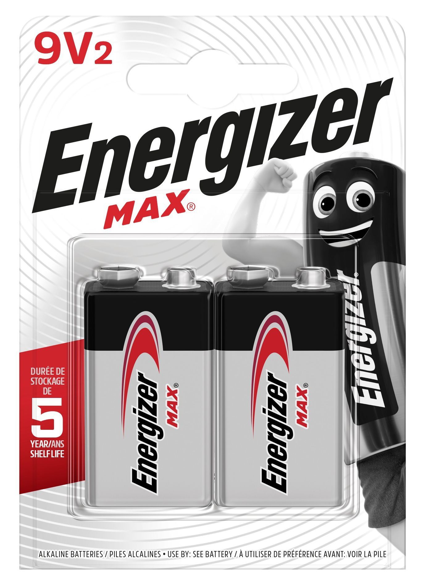 Image of Energizer Max 9V Batteries - Pack of 2