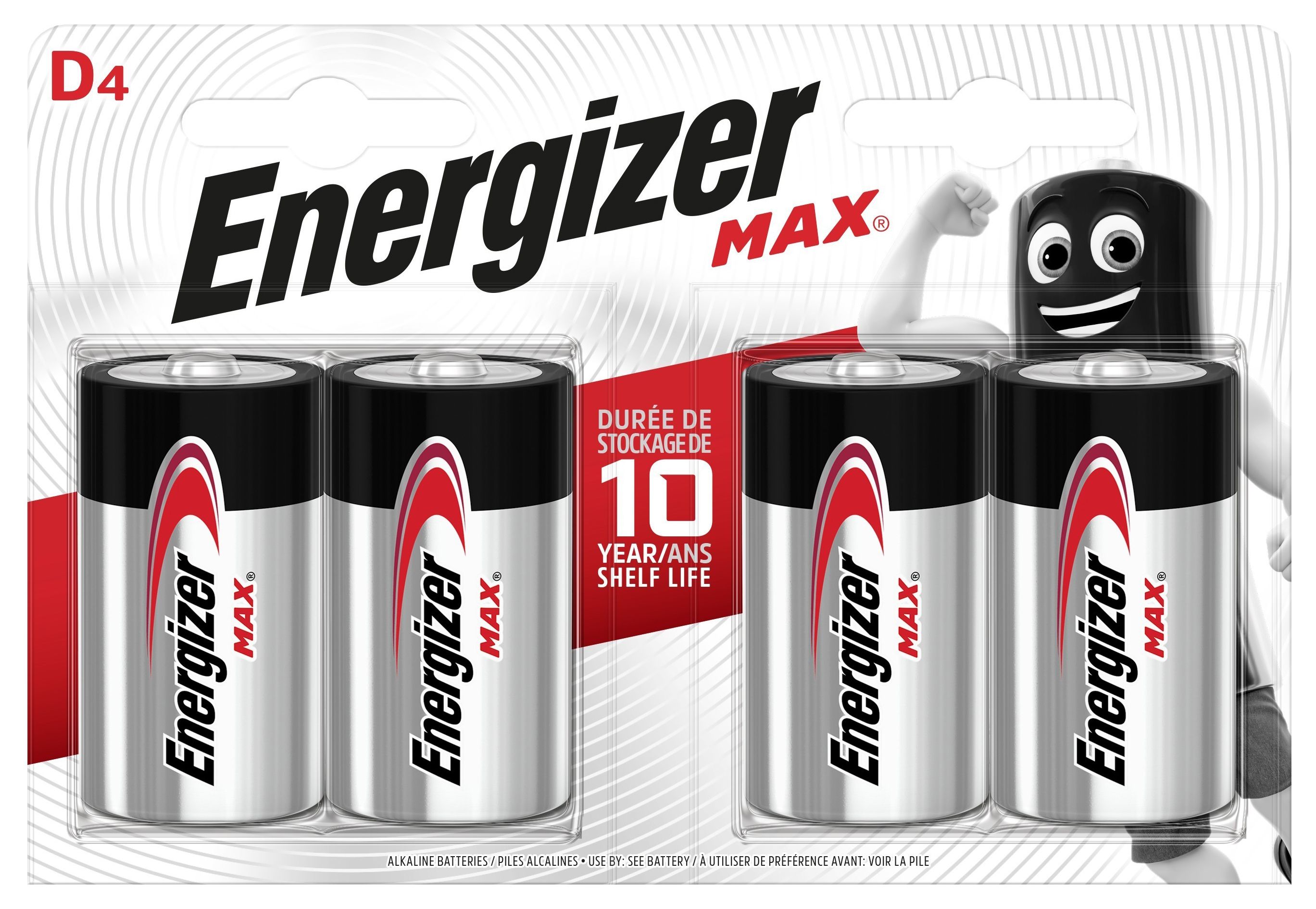 Energizer Max D4 Batteries - Pack of 4