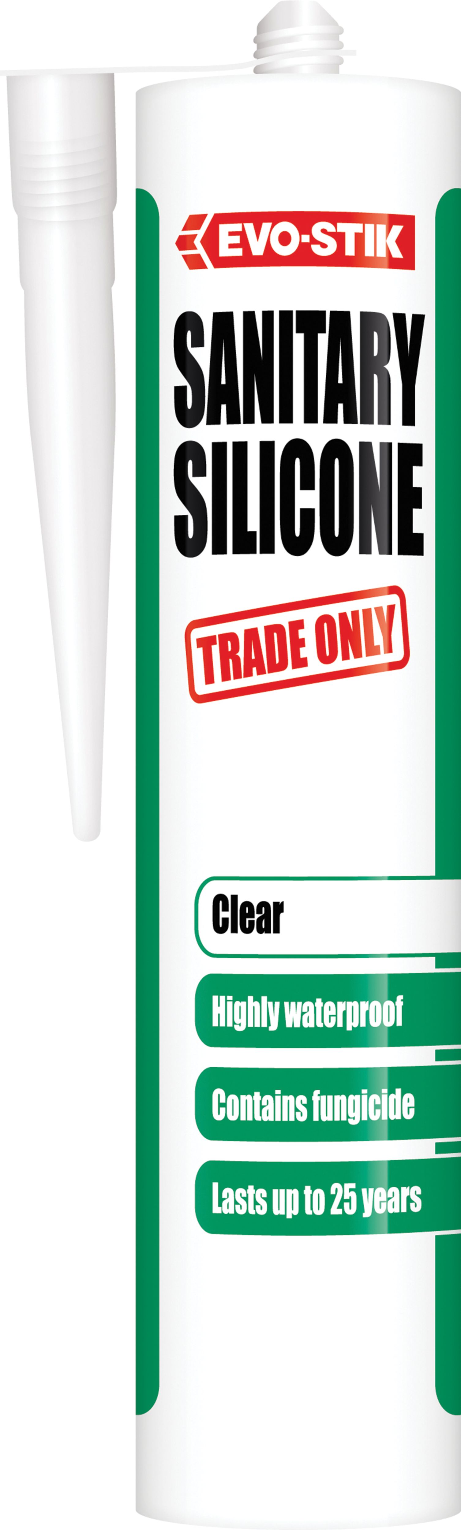 Image of Evo-Stik Trade Only Sanitary Silicone Sealant - Clear - 280ml