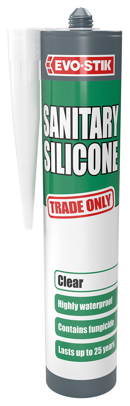 EvoStik Trade Only Sanitary Silicone Sealant Clear 280ml Wickes.co.uk