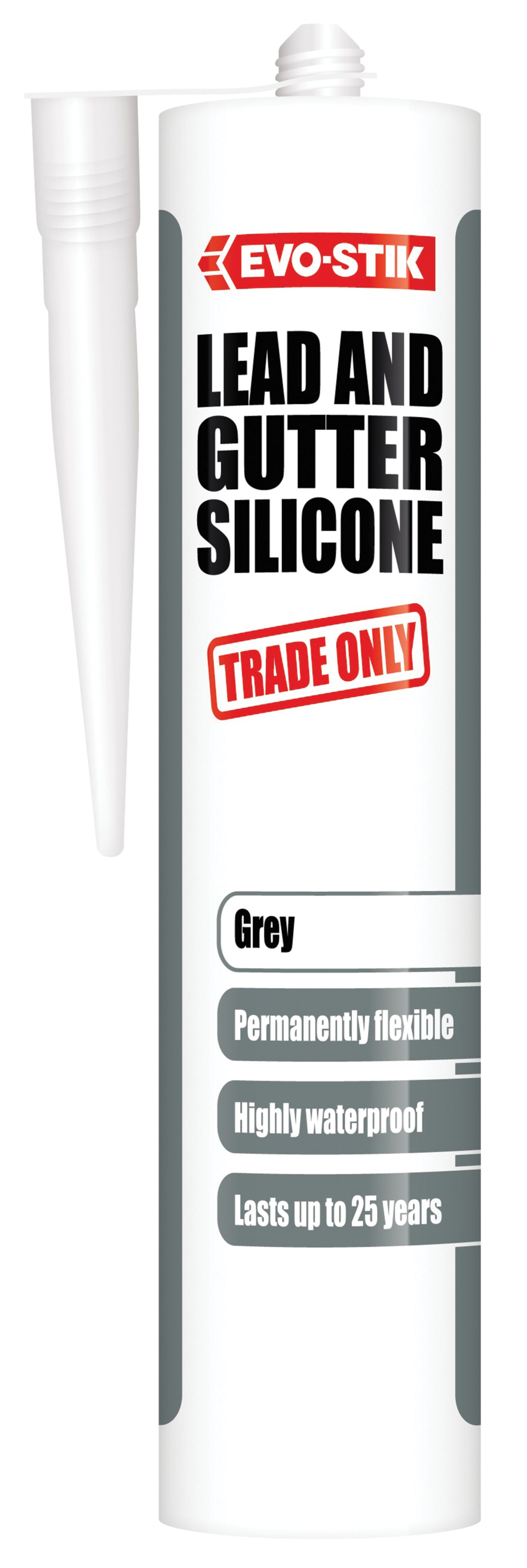 Evo-Stik Trade Only Lead & Gutter Grey Silicone - 280ml
