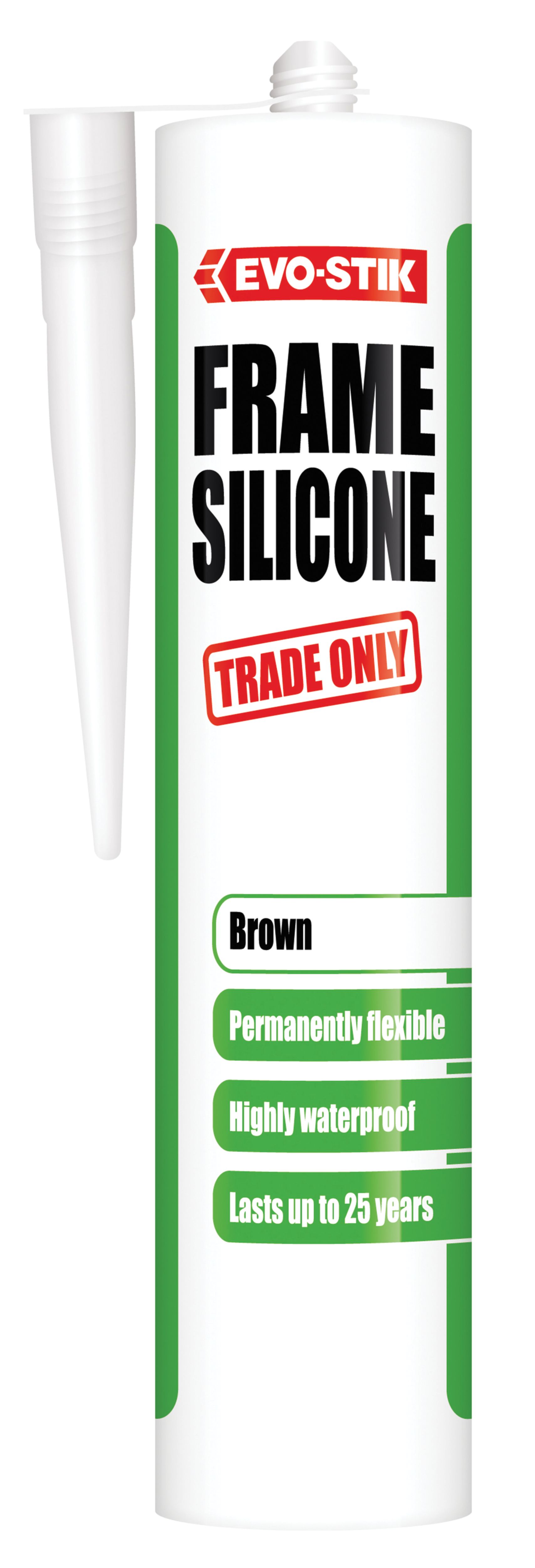 Image of Evo-Stik Trade Only Frame Silicone - Brown - 280ml