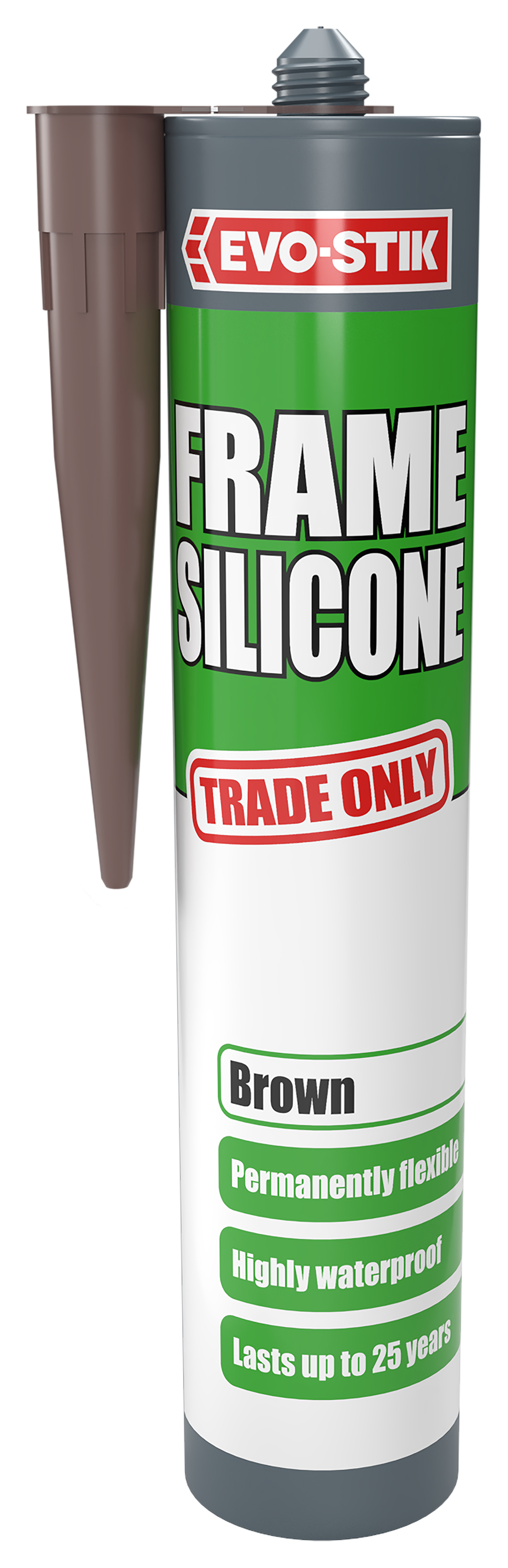 Image of Evo-Stik Trade Only Frame Silicone - Brown - 280ml