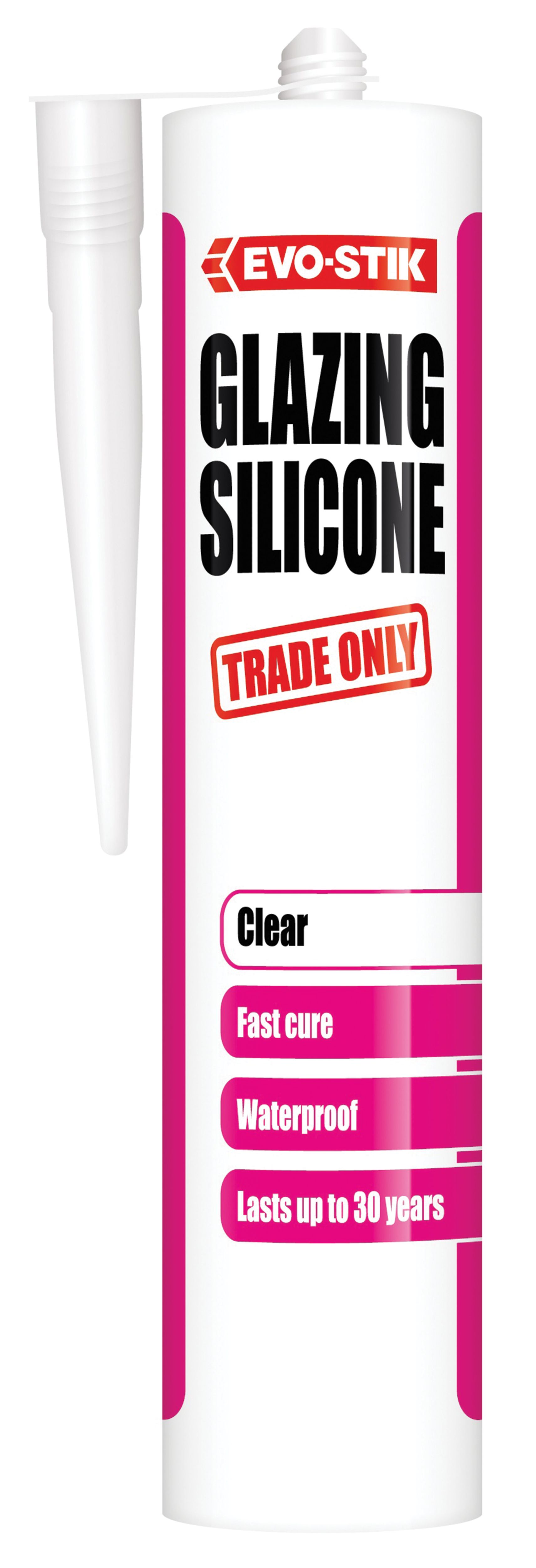 Image of Evo-Stik Trade Only Glazing Silicone - Clear - 280ml