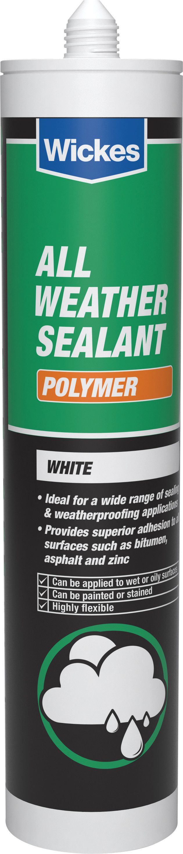 Image of Wickes All Weather Polymer Sealant - White 300ml