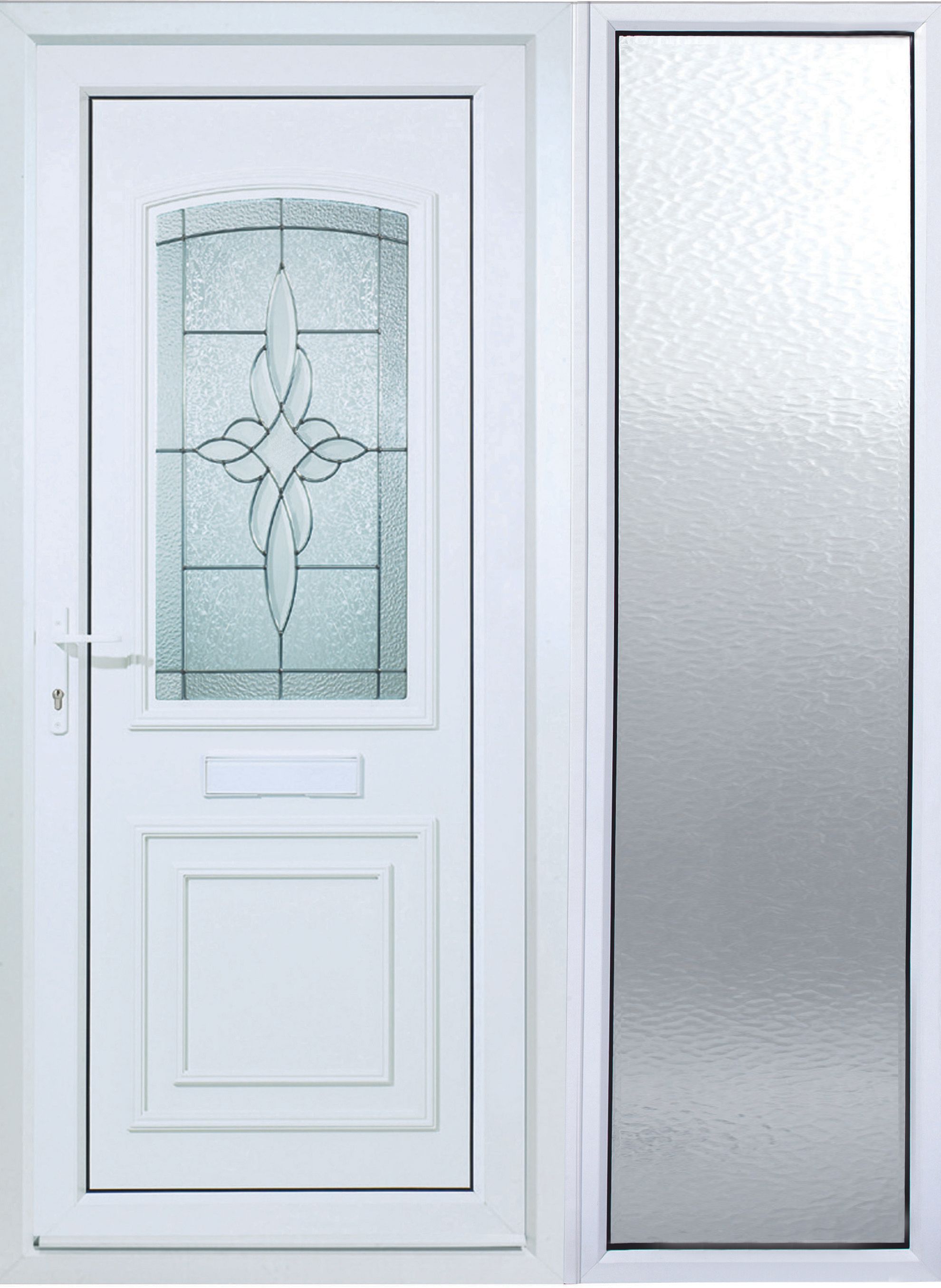 Image of Euramax Medway 1 Sidelight Right Opening uPVC White Door - 2085 x 1520mm