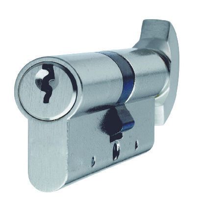 4FireDoors Euro Profile Nickel Thumbturn Cylinder Lock - 70mm