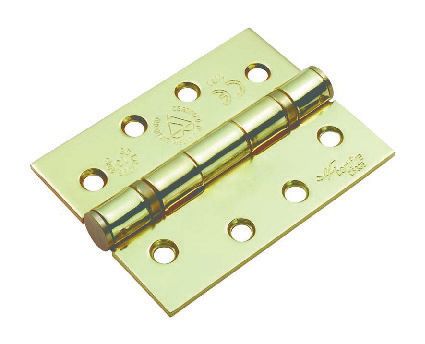 Image of 4FireDoors Ball Bearing Hinge - Brass 102 x 76 x 3mm Pack of 3