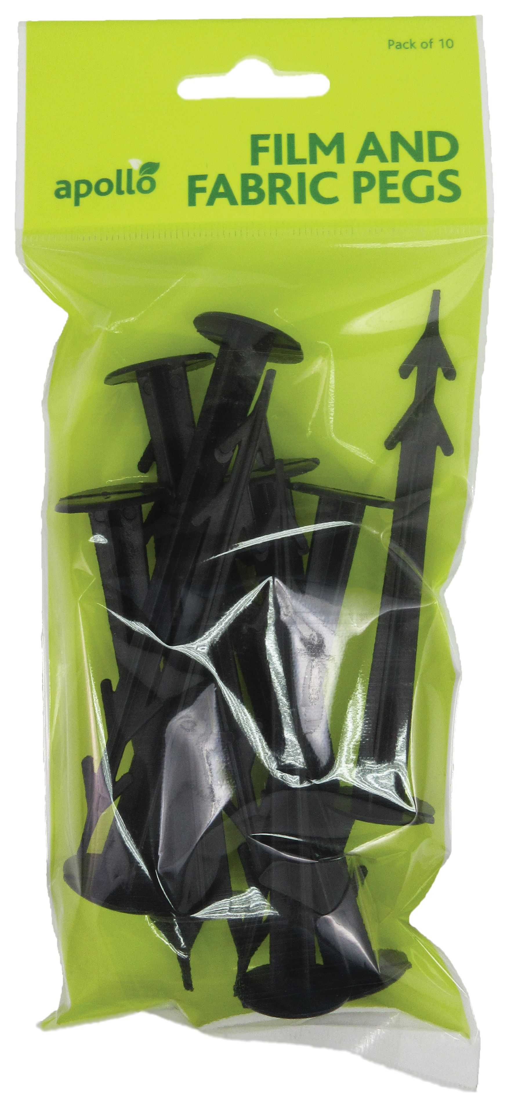 Image of Fleece & Fabric Black Pegs - Pack Of 10