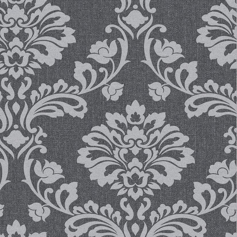 Superfresco Aurora Grey Damask Decorative Wallpaper - 10m | Wickes.co.uk