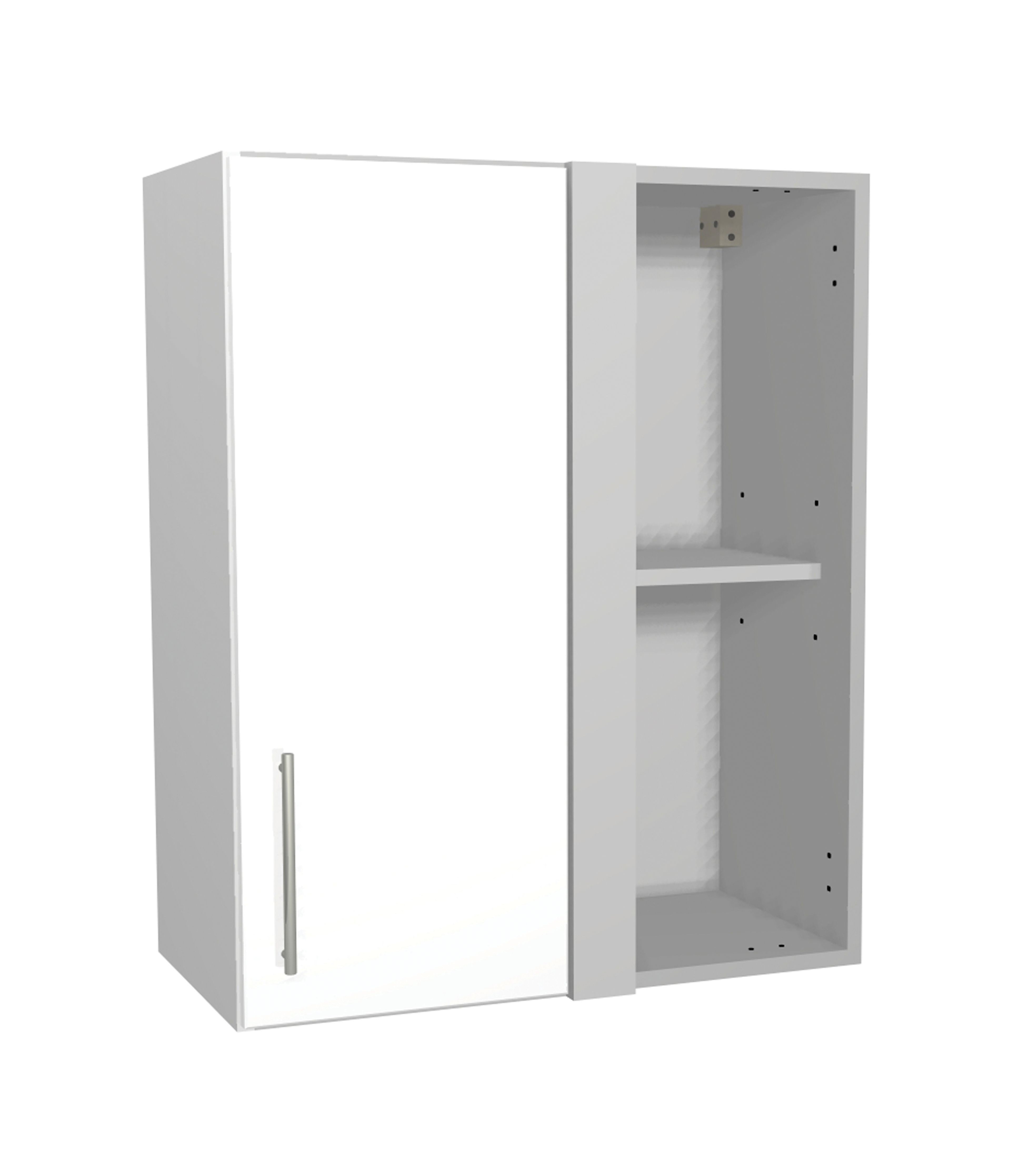 Image of Wickes Orlando White Gloss Slab Corner Wall Unit - 600mm