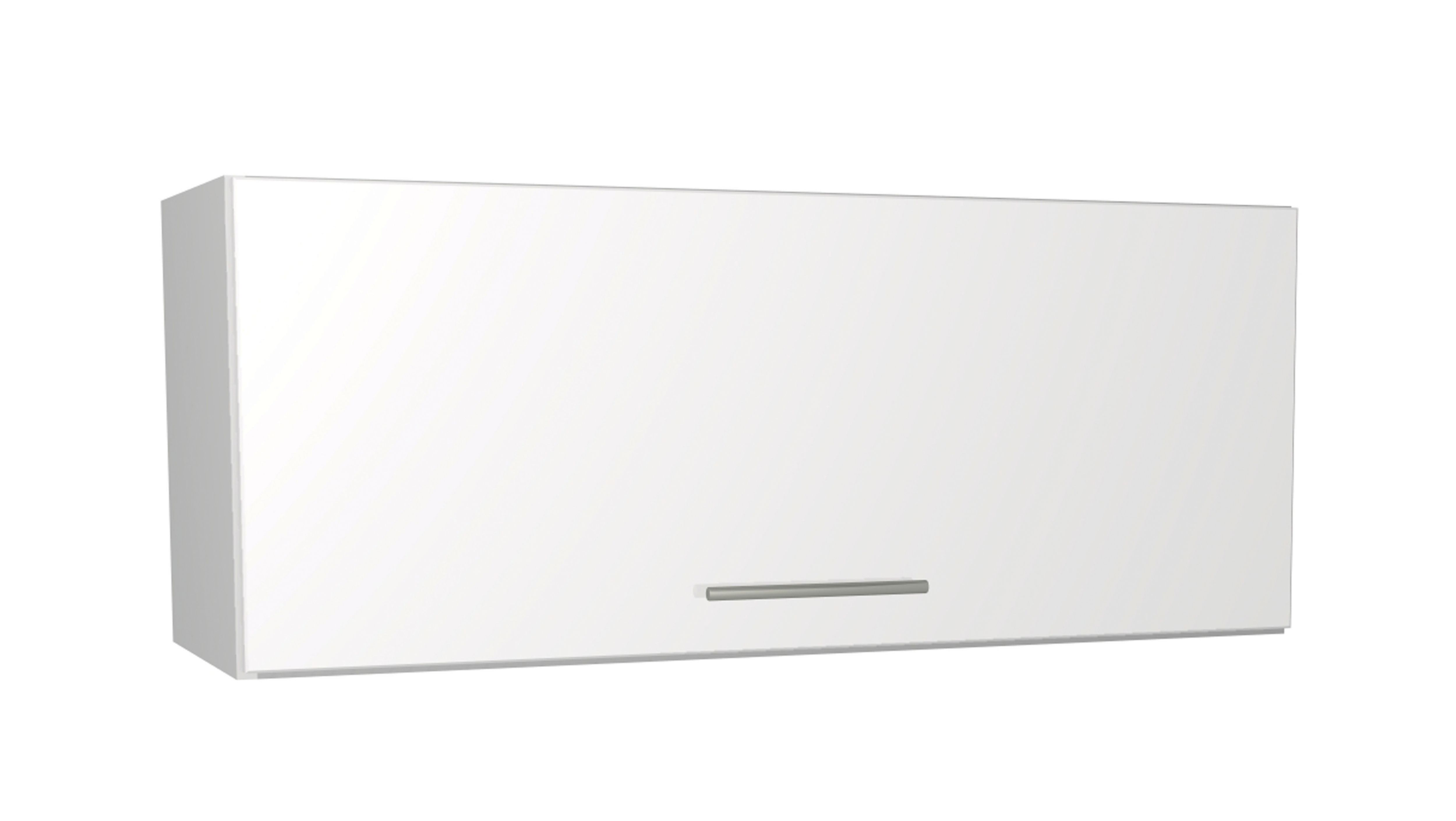 Image of Wickes Orlando White Gloss Slab Narrow Wall Unit - 900mm