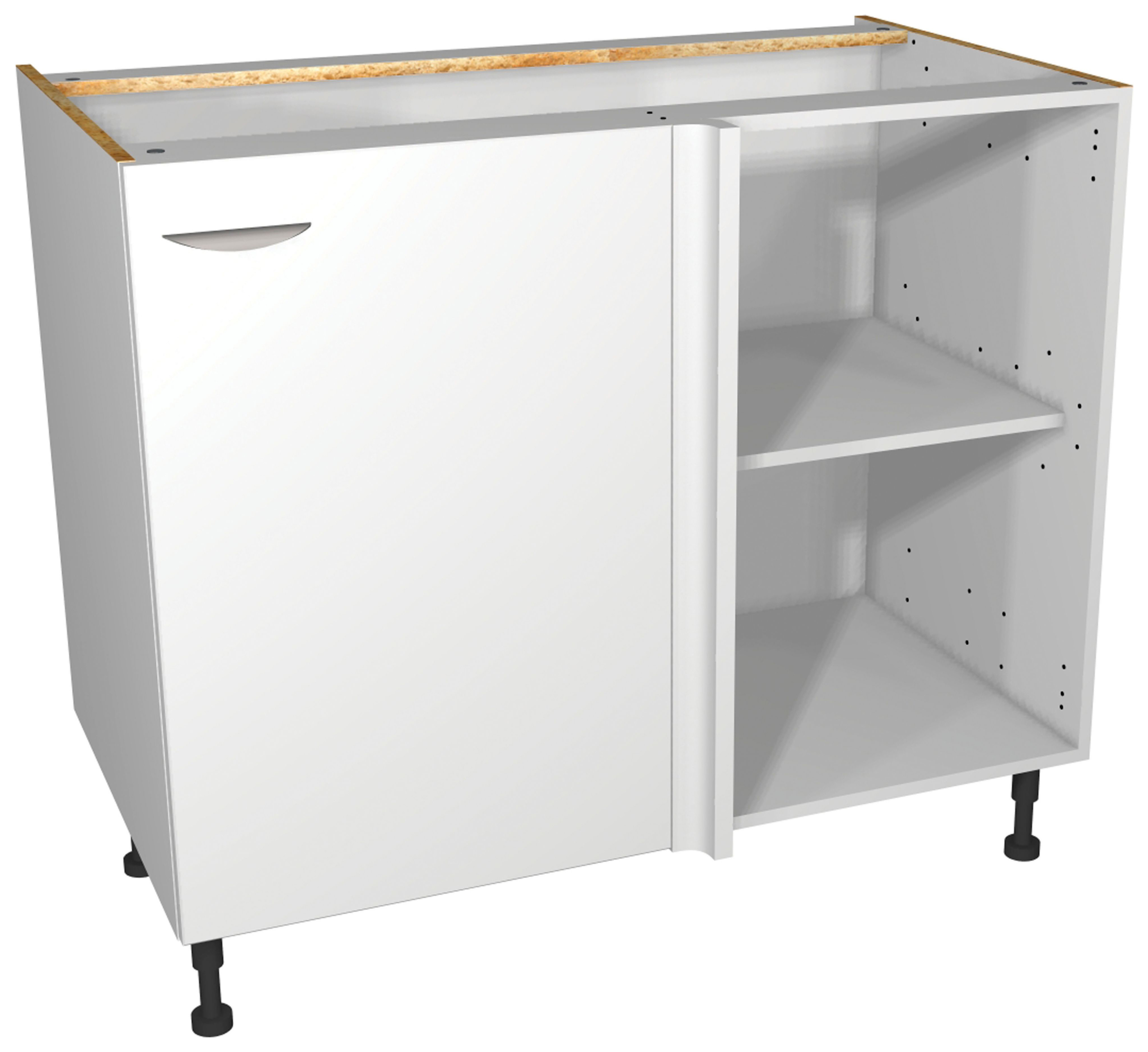 Image of Wickes Dakota White Matt Slab Corner Base Unit - 1000mm