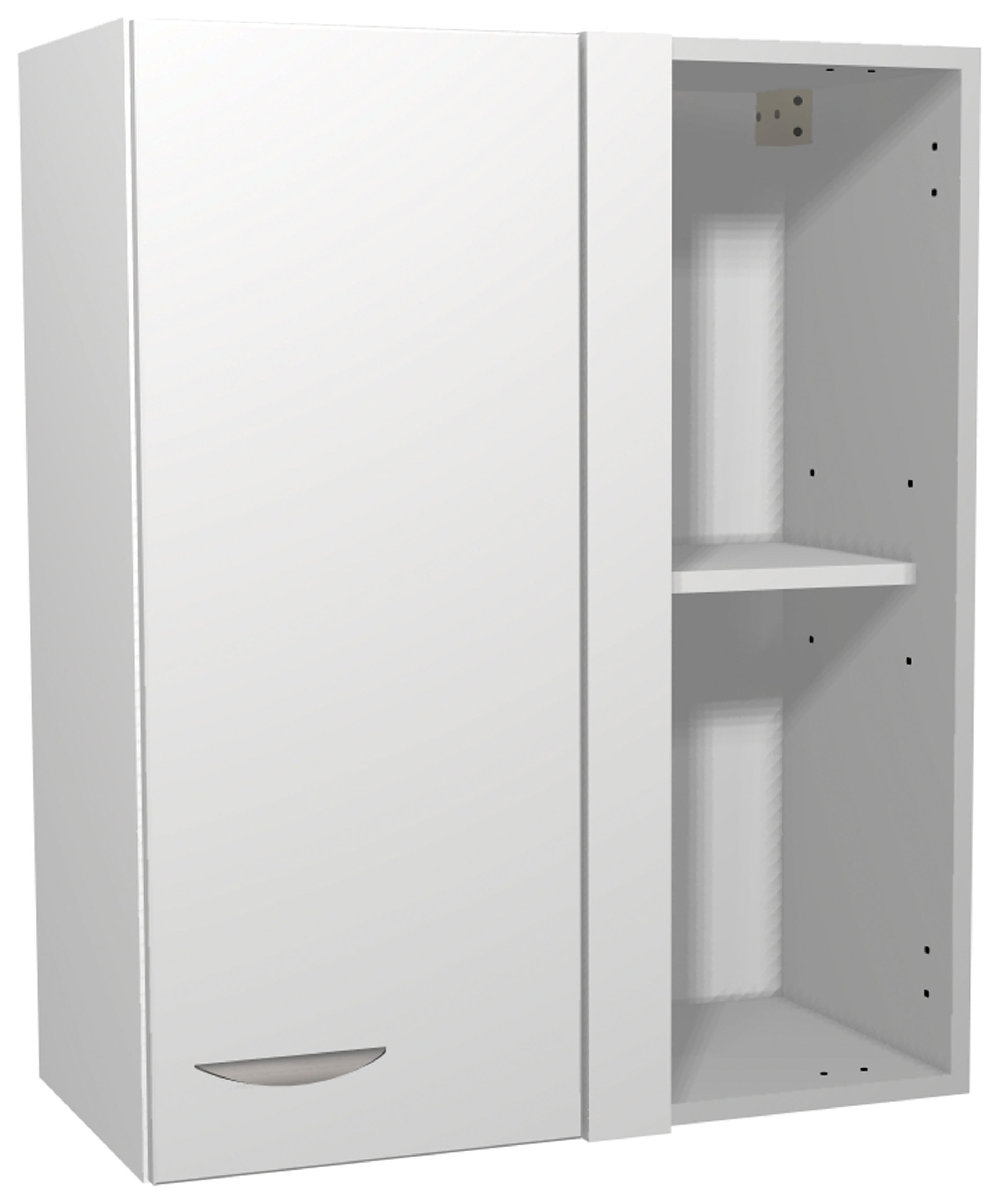 Image of Wickes Dakota White Matt Slab Corner Wall Unit - 600mm