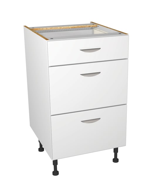 ELEGANT 500mm Kitchen Base Unit White Cabinets Carcases Drawing Cupboards Storage 
