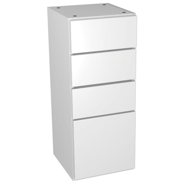 Vienna White Gloss Multi-drawer Floorstanding Storage Unit - 300 x 735mm