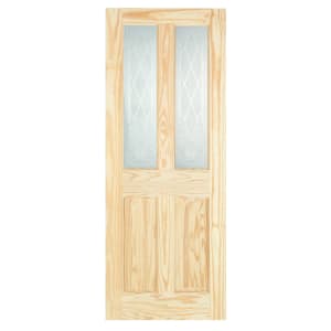 Wickes Skipton Glazed Clear Pine 4 Panel Internal Door