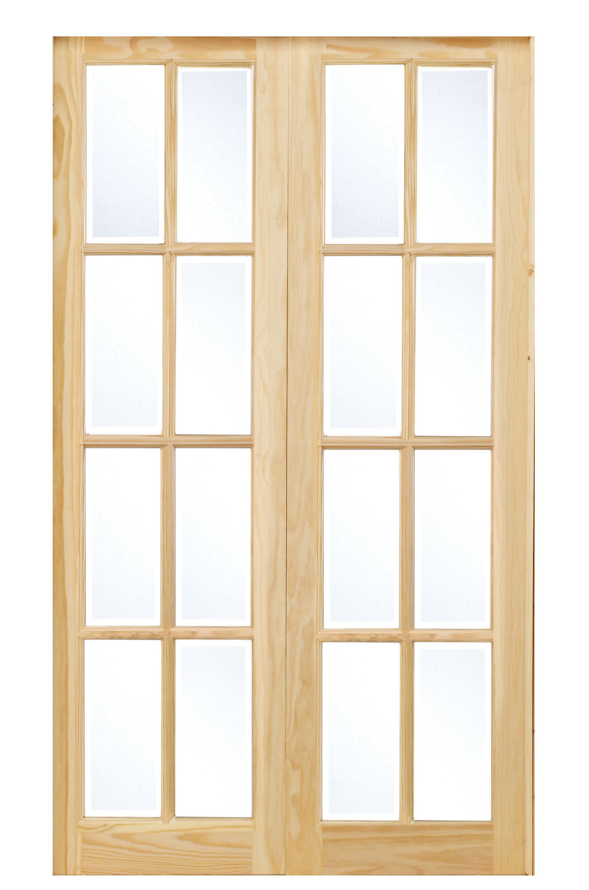 Wickes Newland Fully Glazed Pine 8 Lite Internal Internal French Doors - 1981 x 1168mm