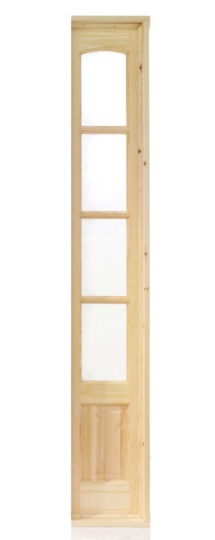 Image of Wickes Newland Glazed Pine 4 Lite Internal French Door Demi Side Panel - 1981 x 292mm