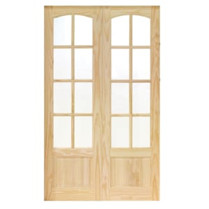 Wickes Newland Glazed Pine 8 Lite Internal French Doors - 1981 x 1170mm