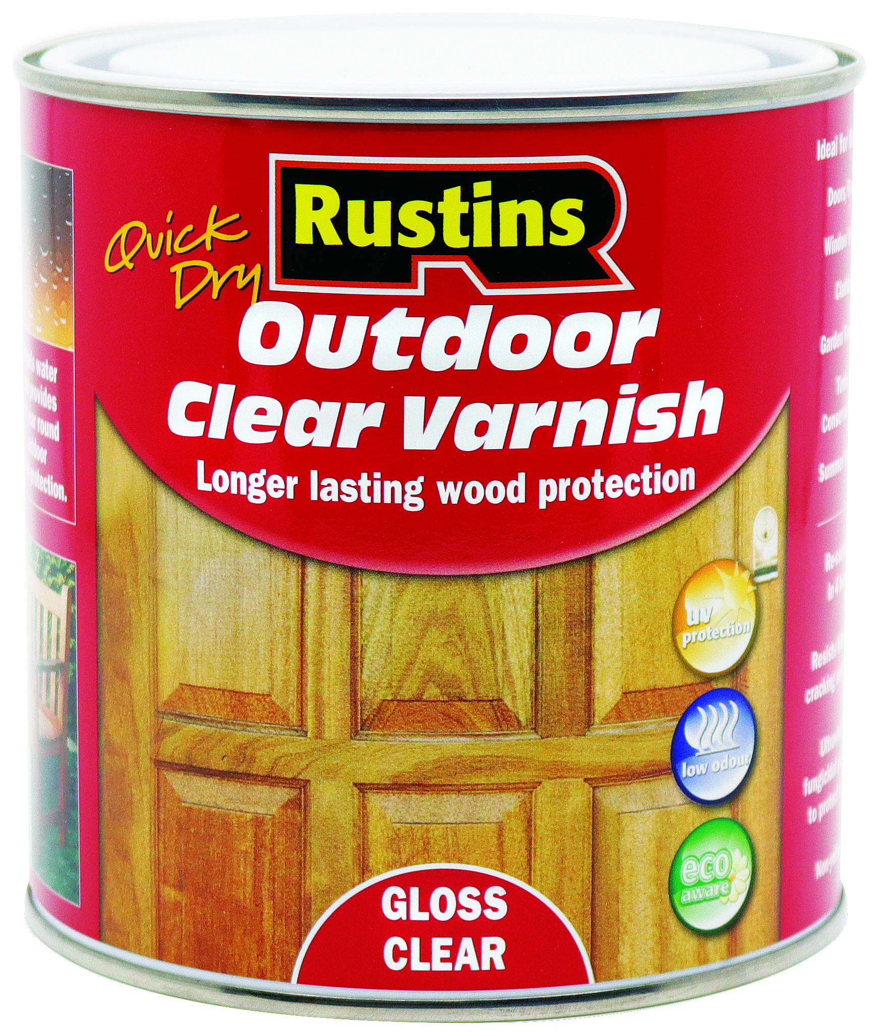 Image of Rustins Quick Dry Outdoor Varnish - Clear Gloss - 1L