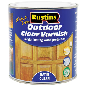 Rustins Quick Dry Outdoor Varnish - Clear Satin - 1L