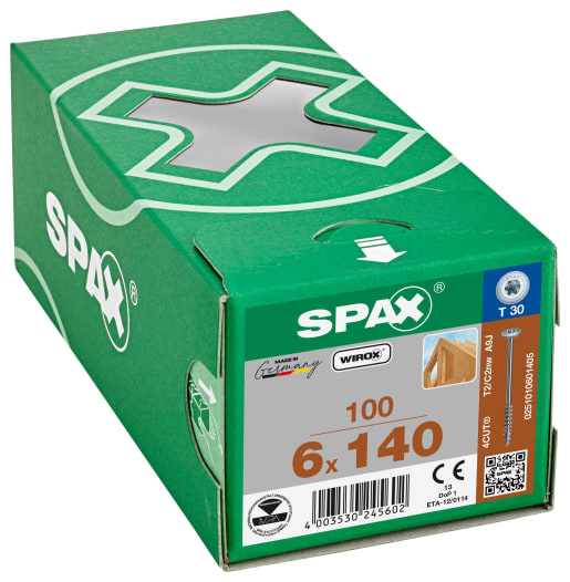 Spax Tx Washer Head Wirox Screws - 6.0x140mm
