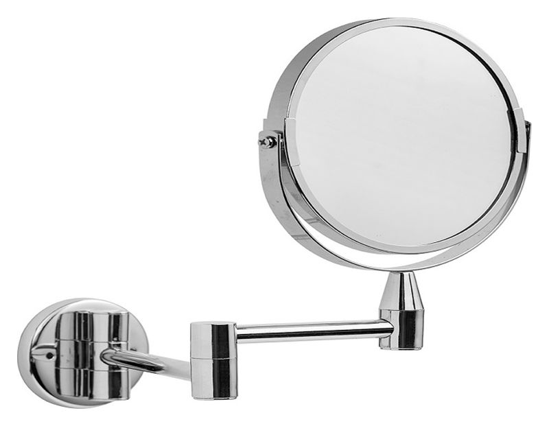 Image of Croydex Small Round Magnifying Bathroom Mirror - Silver