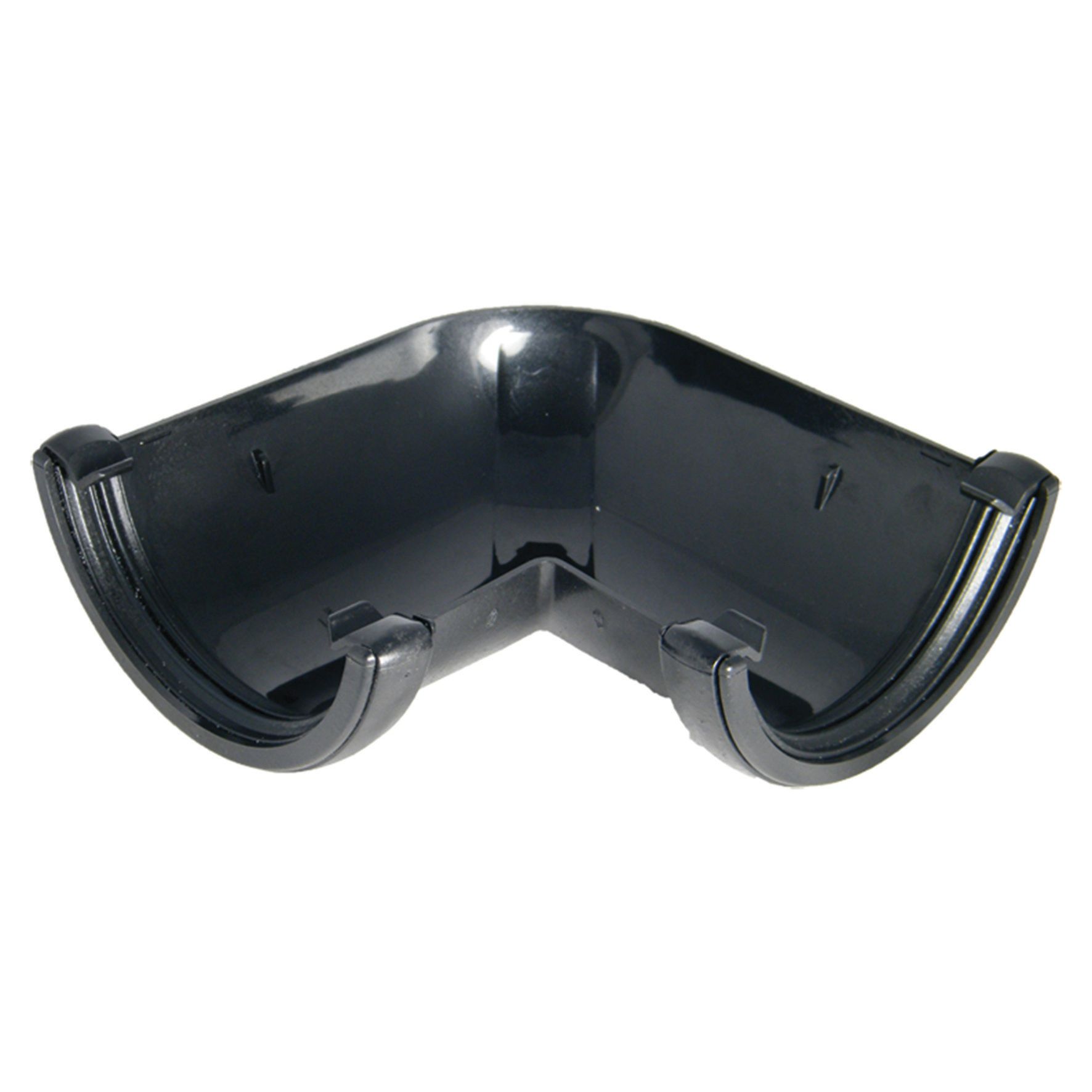 FloPlast 112mm Cast Iron Style Round Line Gutter Angle 90° - Black