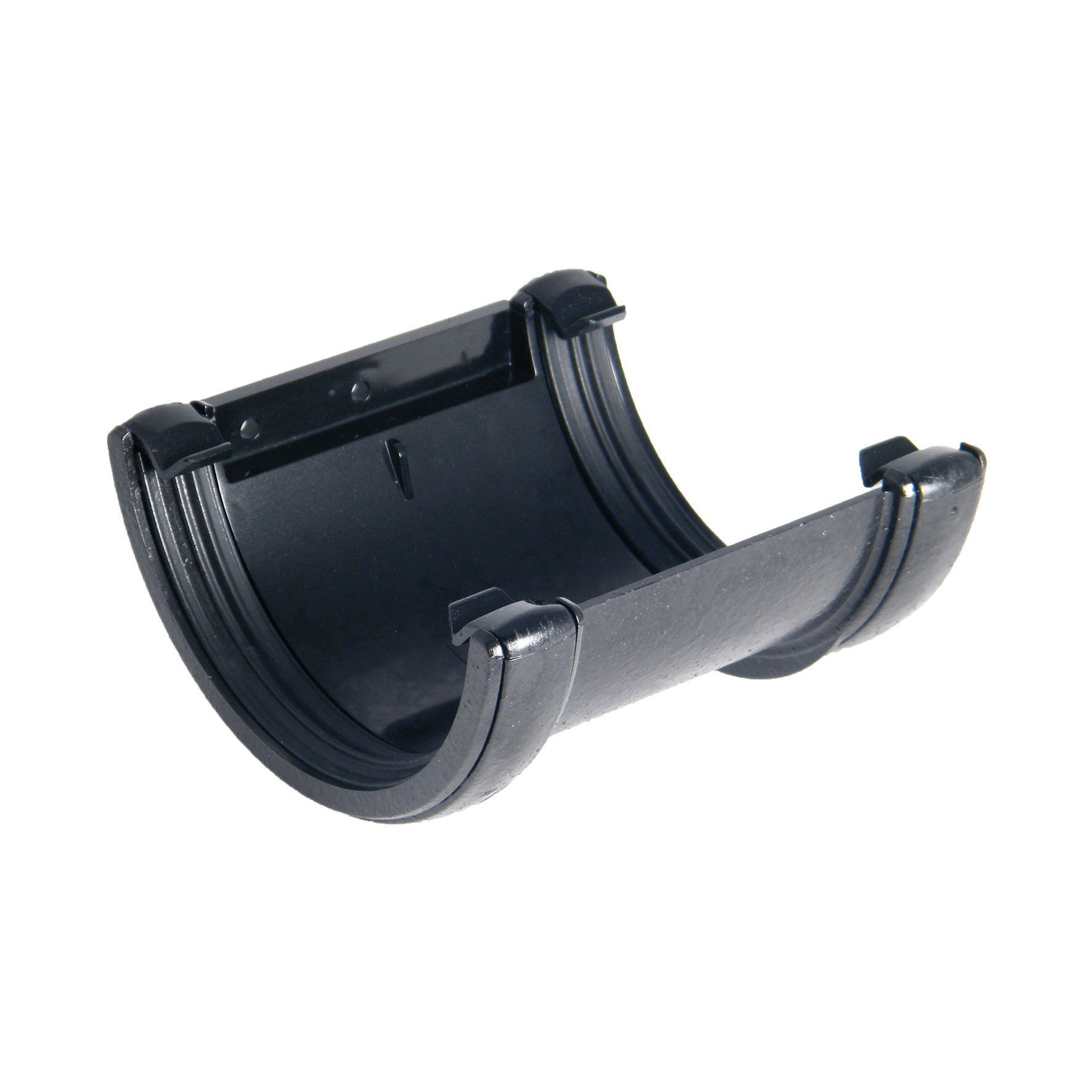 Image of FloPlast 112mm Cast Iron Style Round Line Gutter Union Bracket - Black