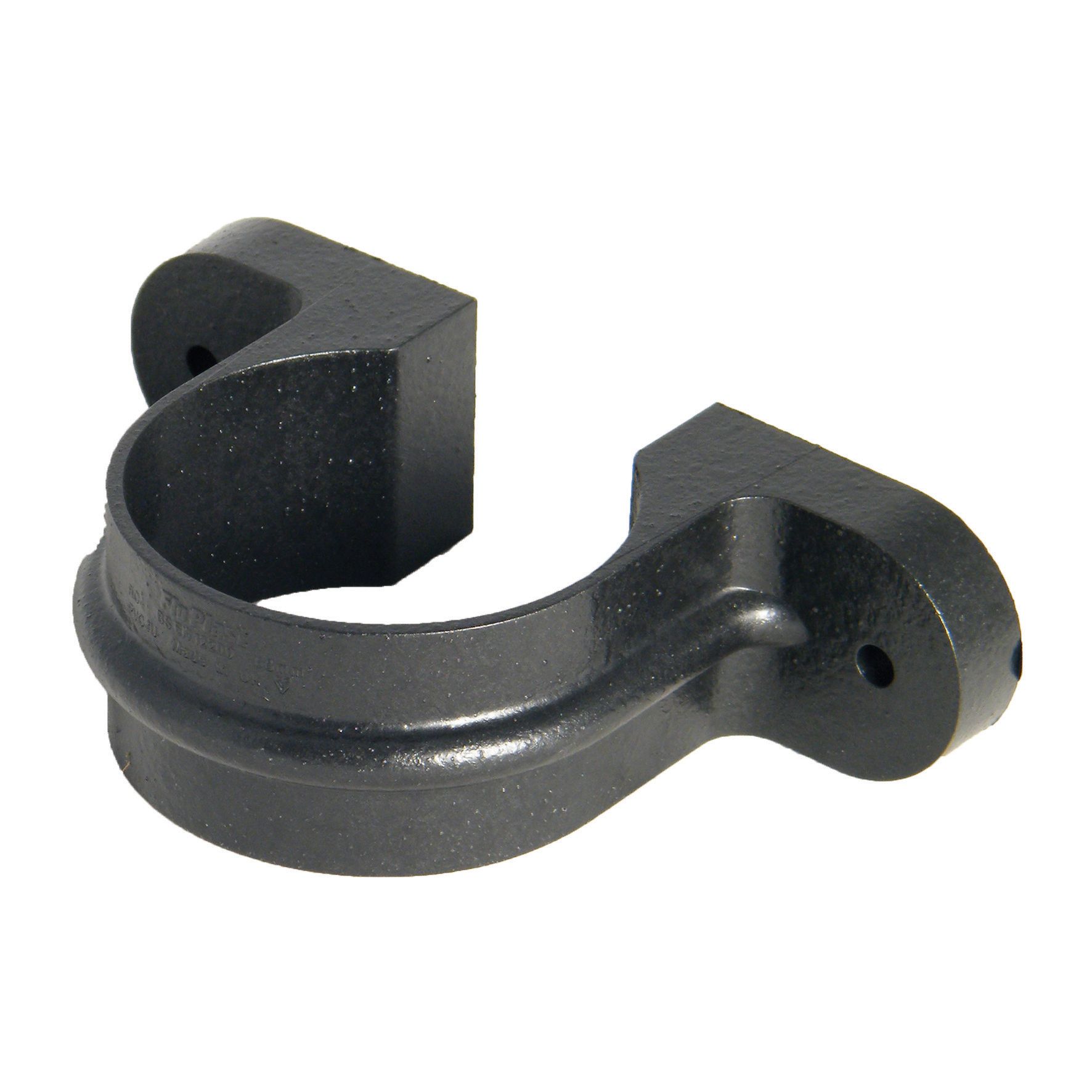 Image of FloPlast 68mm Cast Iron Style Round Line Downpipe Clip - Black