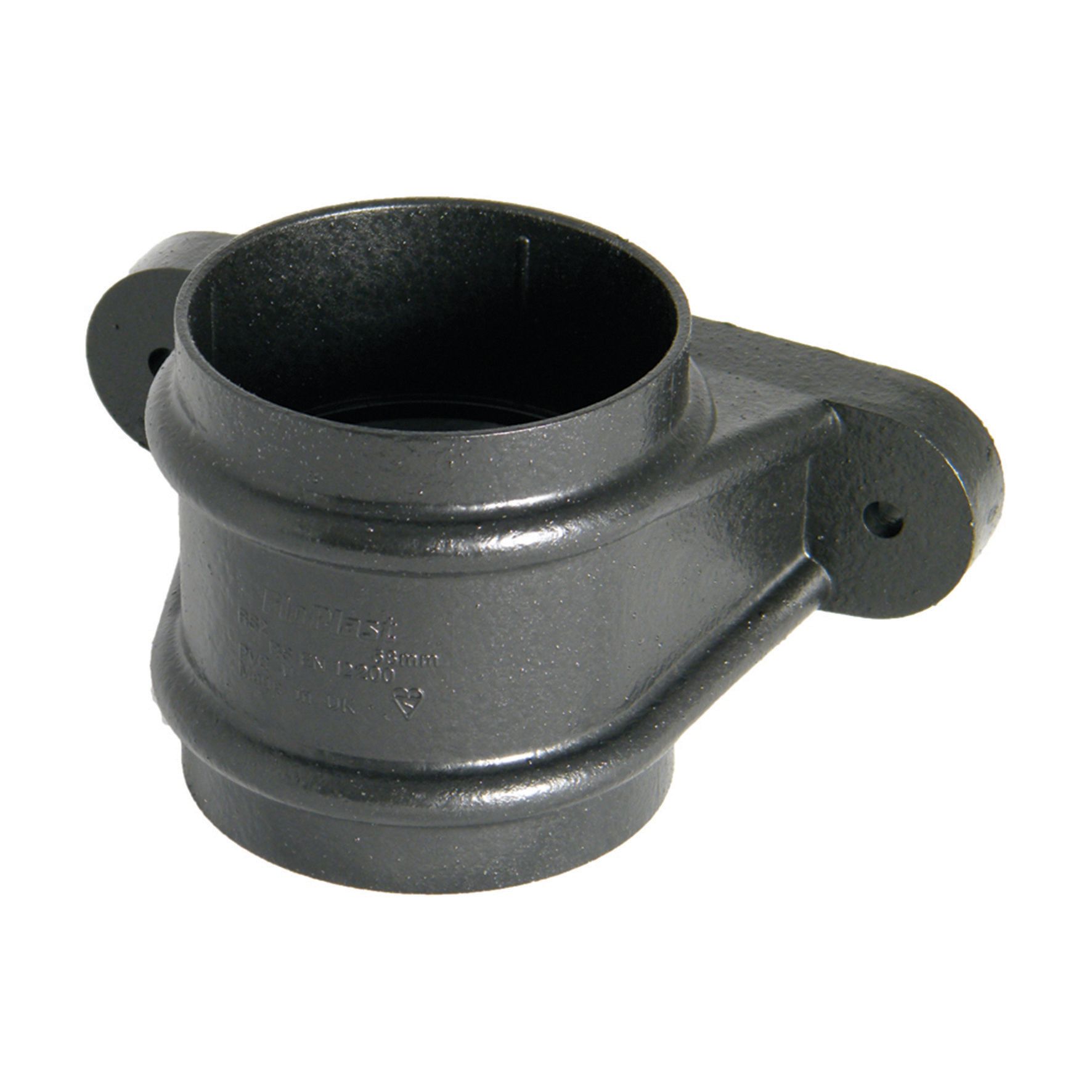 FloPlast 68mm Cast Iron Style Round Line Downpipe Socket - Black