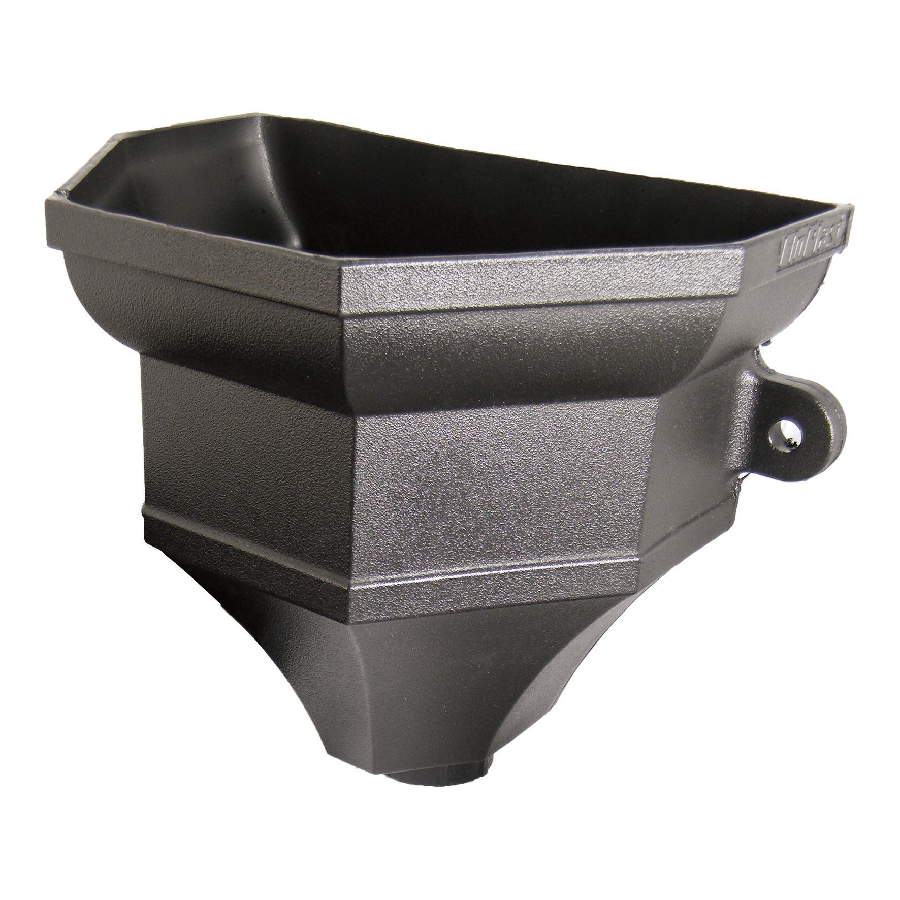 Image of Floplast Cast Iron Style Rainwater Head Ogee Hopper - Black