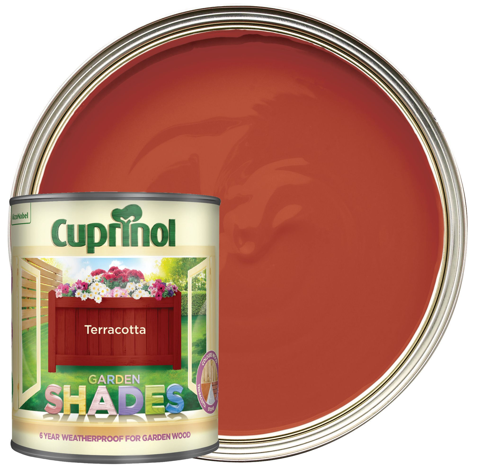 Image of Cuprinol Garden Shades Matt Wood Treatment - Terracotta 1L