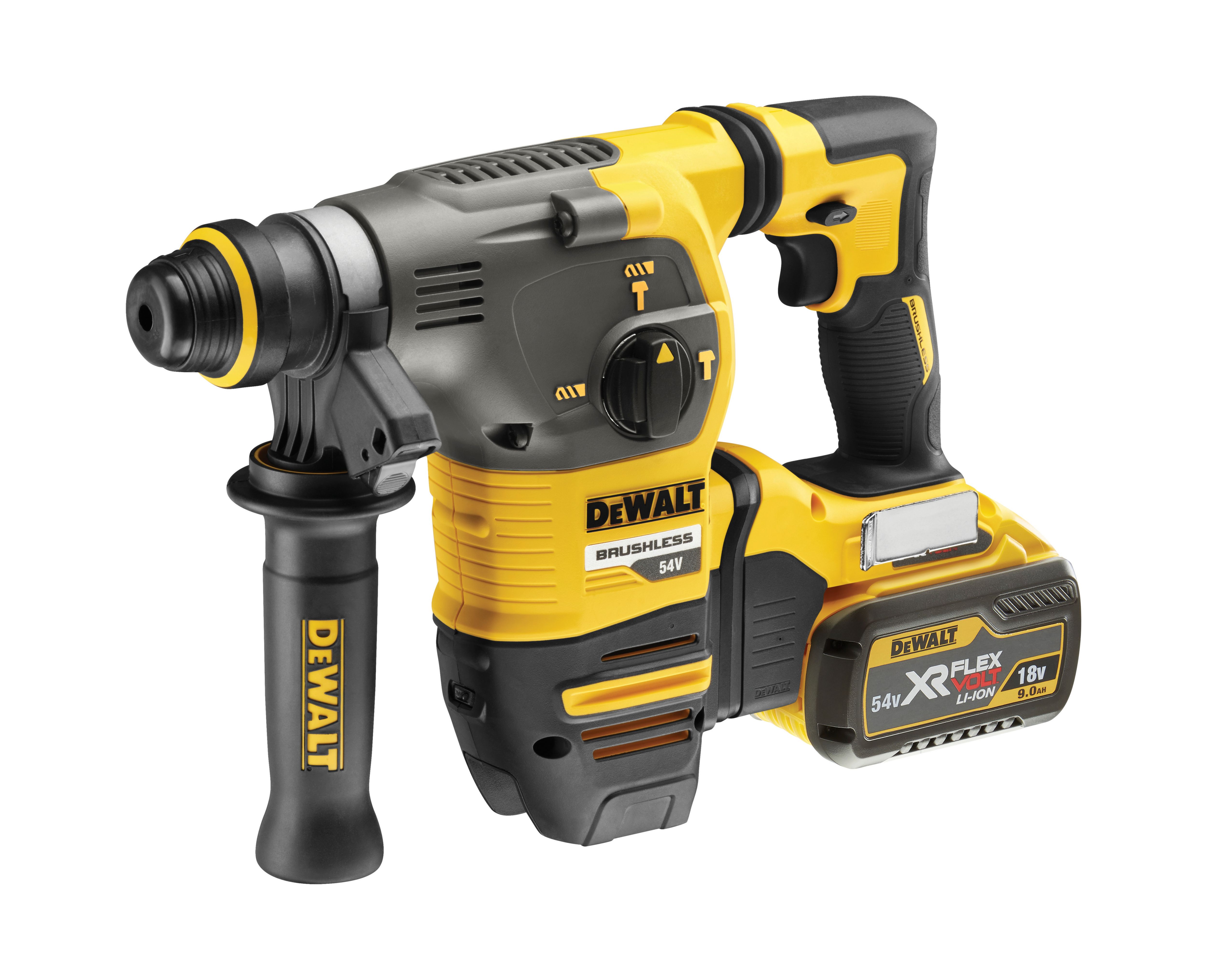 Image of DEWALT DCH333X2-GB 54V Xr Flexvolt Brushless SDS-plus Cordless Hammer Drill with 2 x 9.0AH Batteries