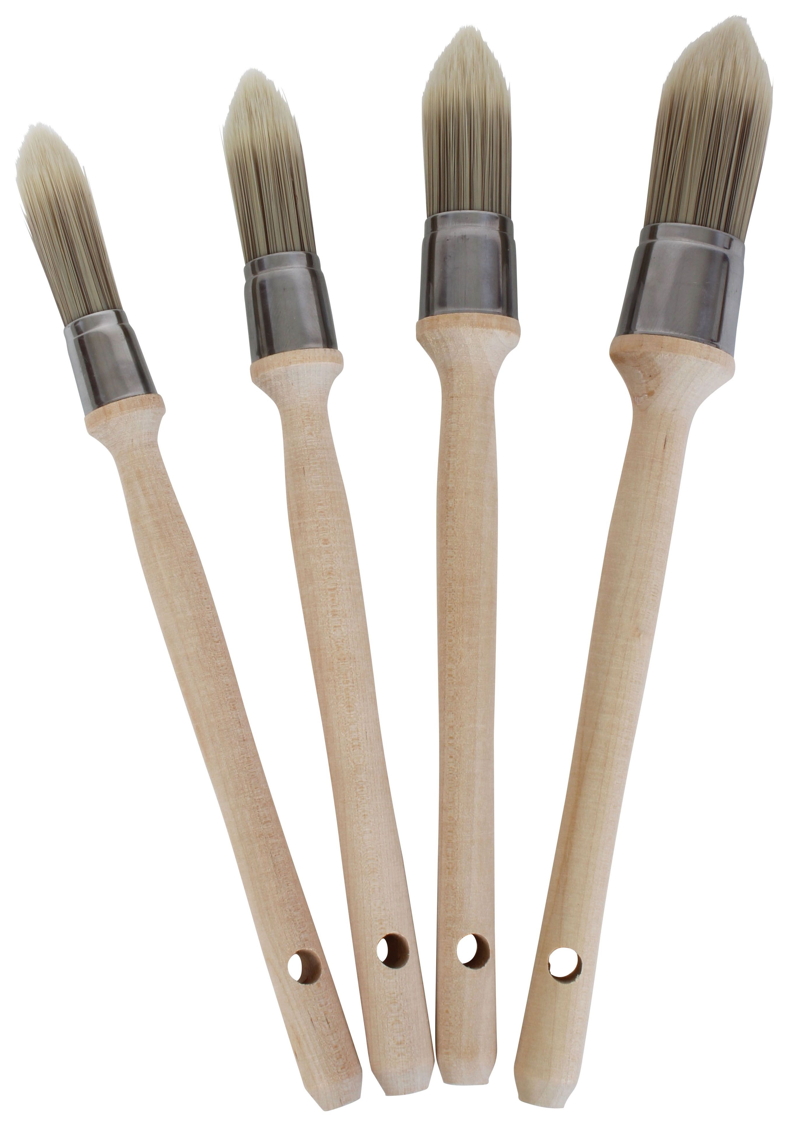 Image of ProDec Premier 4 Piece Pointed Synthetic Sash Paint Brush Set