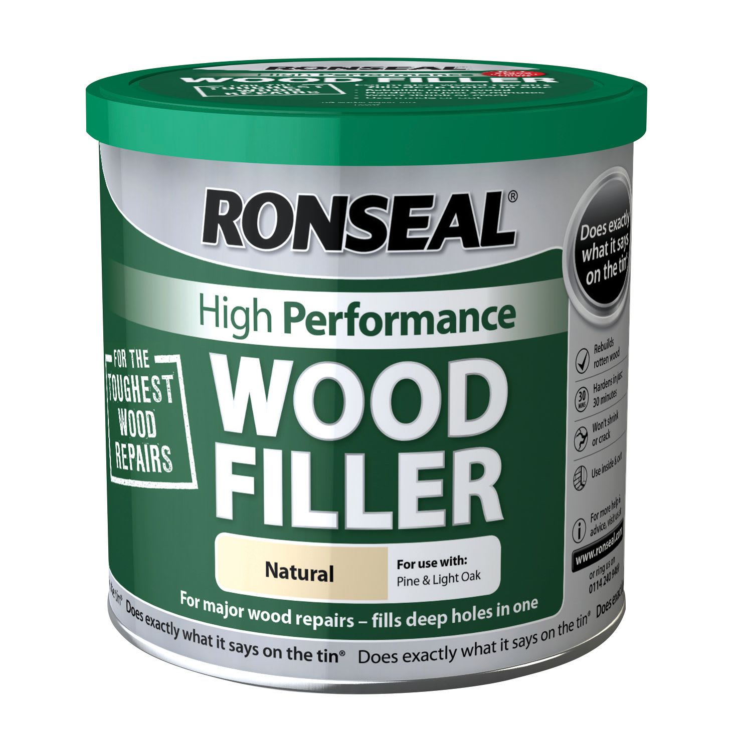 Ronseal High Performance Wood Filler Natural 550g Wickes.co.uk