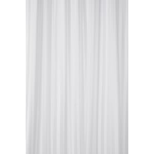 Croydex Woven Stripe Bathroom Shower Curtain - White
