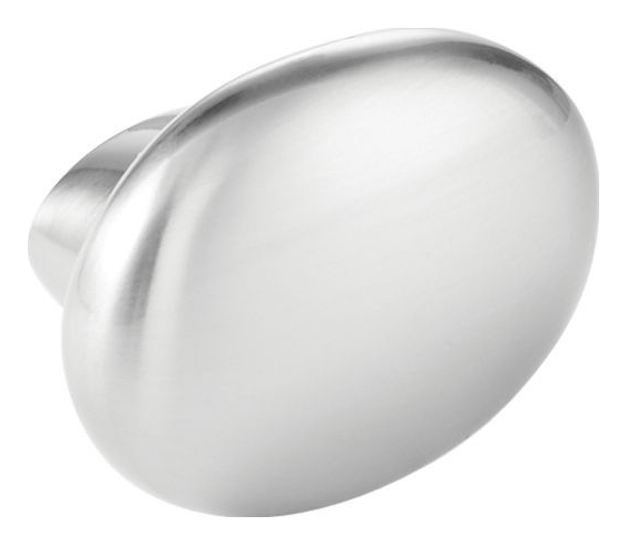 Wickes Piera Oval Knob Handle - Stainless Steel Effect