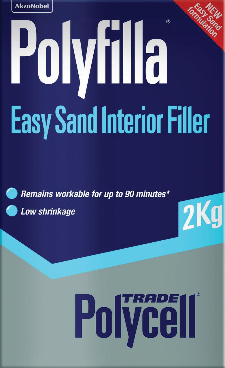 Image of Polycell Trade Polyfilla Easy Sand Interior Powder Filler - 2kg